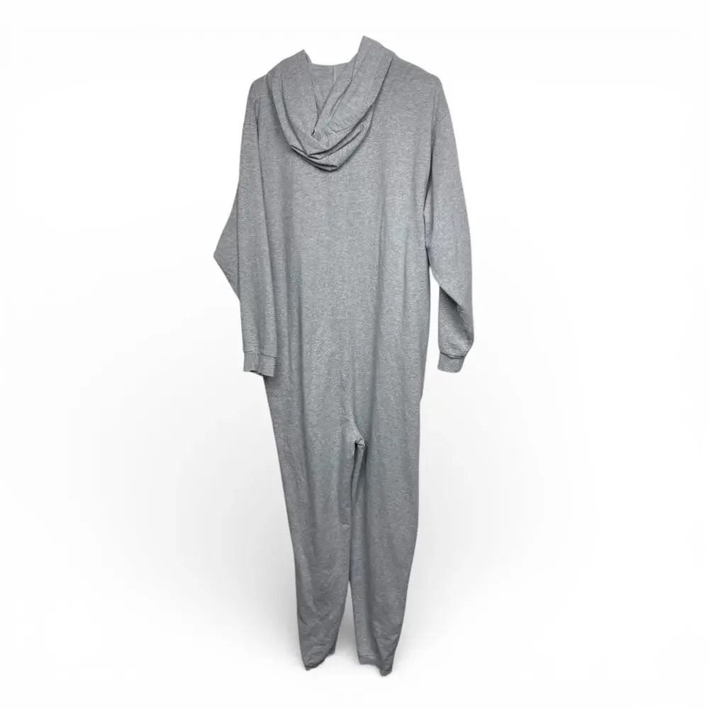 Rihanna Savage X Fenty Grey Logo Hooded loungewear bodysuit pajamas - Size M/L - Picture 3 of 5